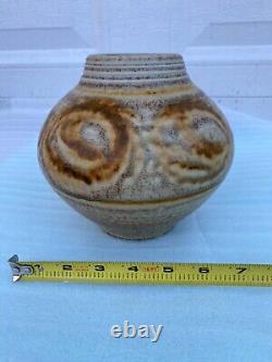 Vintage Tom Turner Early Studio Art Pottery Porcelain Vase Pot 1978 Flaw 1970s