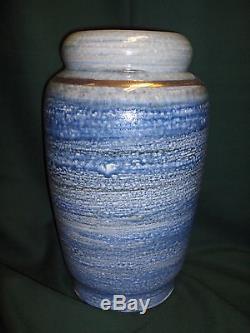 Vintage Tom Wallick Studio Pottery Vase California Artist 1970's 14 Heavy