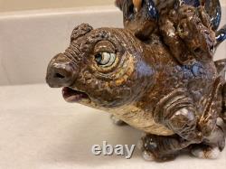 Vintage Tommy R. Clark Studio Pottery Stegosaurus Dinosaur Teapot Kentucky Art