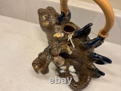 Vintage Tommy R. Clark Studio Pottery Stegosaurus Dinosaur Teapot Kentucky Art
