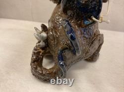 Vintage Tommy R. Clark Studio Pottery Stegosaurus Dinosaur Teapot Kentucky Art