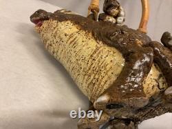 Vintage Tommy R. Clark Studio Pottery Stegosaurus Dinosaur Teapot Kentucky Art
