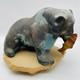 Vintage Tony Evans Raku Bear Studio Pottery Signed Numbered with Signed Base