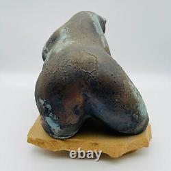 Vintage Tony Evans Raku Bear Studio Pottery Signed Numbered with Signed Base