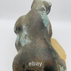 Vintage Tony Evans Raku Bear Studio Pottery Signed Numbered with Signed Base