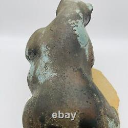 Vintage Tony Evans Raku Bear Studio Pottery Signed Numbered with Signed Base