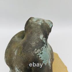 Vintage Tony Evans Raku Bear Studio Pottery Signed Numbered with Signed Base
