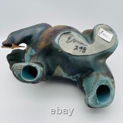 Vintage Tony Evans Raku Bear Studio Pottery Signed Numbered with Signed Base