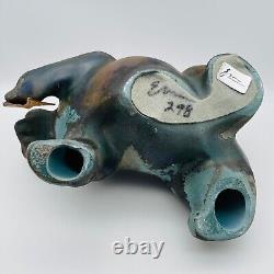 Vintage Tony Evans Raku Bear Studio Pottery Signed Numbered with Signed Base