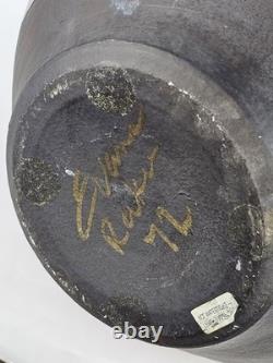 Vintage Tony Evans Raku Studio Pottery Vase Signed Copper Glaze 17 Large