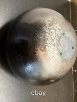 Vintage Tony Evans Signed Copper Raku Studio Iridescent Pottery Vase / Bowl