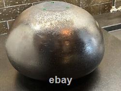 Vintage Tony Evans Signed Copper Raku Studio Iridescent Pottery Vase / Bowl