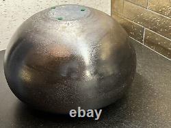 Vintage Tony Evans Signed Copper Raku Studio Iridescent Pottery Vase / Bowl