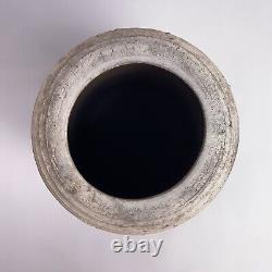 Vintage Toshiko Takaezu Style Studio Pottery Ridged Vase Large 12h