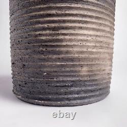 Vintage Toshiko Takaezu Style Studio Pottery Ridged Vase Large 12h