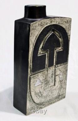 Vintage Troika Studio Pottery Chimney Vase St Ives Signed SV Sylvia Vallence