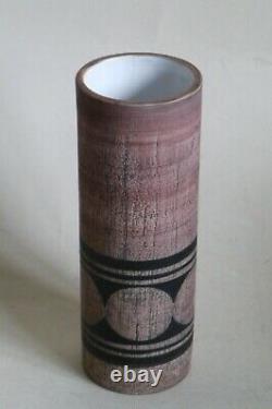 Vintage Troika cylinder vase St Ives England MP Marylyn Pascoe