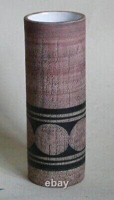 Vintage Troika cylinder vase St Ives England MP Marylyn Pascoe