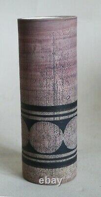 Vintage Troika cylinder vase St Ives England MP Marylyn Pascoe