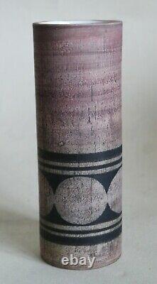 Vintage Troika cylinder vase St Ives England MP Marylyn Pascoe