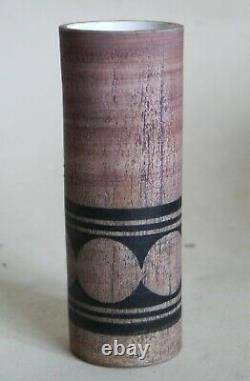 Vintage Troika cylinder vase St Ives England MP Marylyn Pascoe