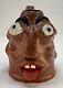 Vintage Ugly Face Jug Voodoo Folk Art Pottery Devil Handle Vase Teeth Eyes OOAK