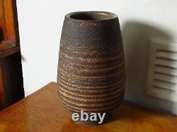 Vintage Unusual Studio Art Pottery Stoneware Vase Waistel Cooper Style/ Interest