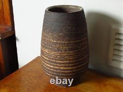 Vintage Unusual Studio Art Pottery Stoneware Vase Waistel Cooper Style/ Interest