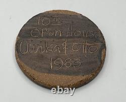 Vintage VIVIKA & OTTO HEINO Stoneware Plaque 1993 Studio Gift Signed EUC