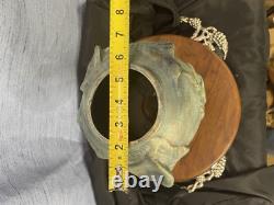 Vintage Vase Calla Lilies Raised Relief Green With Gold Accents Studio Pottery