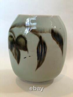 Vintage Vontury Studio Art Pottery Hand Thrown Vase, 8 Tall, 6 1/2 Widest