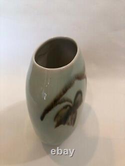 Vintage Vontury Studio Art Pottery Hand Thrown Vase, 8 Tall, 6 1/2 Widest