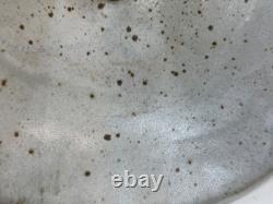 Vintage Walker Studio Pottery Ceramic Bowl Geometric Carved Earth Tone Glaze 10