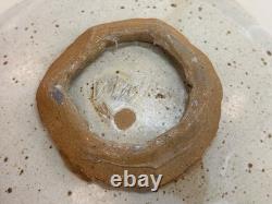 Vintage Walker Studio Pottery Ceramic Bowl Geometric Carved Earth Tone Glaze 10