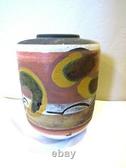 Vintage Walter Dexter Original Stoneware Studio Pottery Vase-L-9 x 6.5-Signed