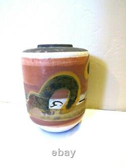 Vintage Walter Dexter Original Stoneware Studio Pottery Vase-L-9 x 6.5-Signed