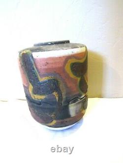 Vintage Walter Dexter Original Stoneware Studio Pottery Vase-L-9 x 6.5-Signed