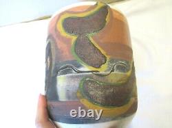 Vintage Walter Dexter Original Stoneware Studio Pottery Vase-L-9 x 6.5-Signed