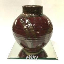 Vintage Walter Dexter Vase Ceramic Art Studio Pottery, Canadian Ceramicist 1970s
