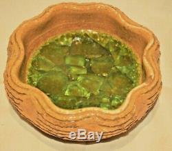 Vintage Waylande Gregory Pottery Bowl Studio Sculpture Fused Glass Compote Plate