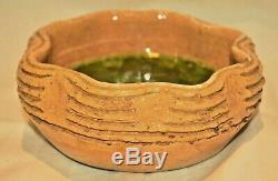 Vintage Waylande Gregory Pottery Bowl Studio Sculpture Fused Glass Compote Plate