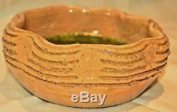 Vintage Waylande Gregory Pottery Bowl Studio Sculpture Fused Glass Compote Plate