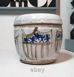 Vintage Wendell Brazeau (1910-1974) studio pottery jar NW mcm free US ship
