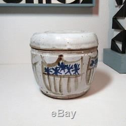 Vintage Wendell Brazeau (1910-1974) studio pottery jar NW mcm free US ship