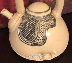 Vintage Whimsical Studio Pottery Art Design Dimpled Teapot Signed Very Rare