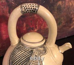 Vintage Whimsical Studio Pottery Art Design Dimpled Teapot Signed Very Rare