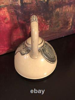 Vintage Whimsical Studio Pottery Art Design Dimpled Teapot Signed Very Rare
