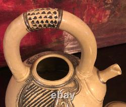 Vintage Whimsical Studio Pottery Art Design Dimpled Teapot Signed Very Rare