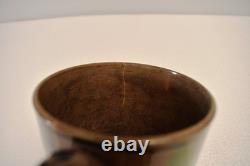 Vintage White Ceramic Mug Floral Hand Painted Leaf Berry Design Studio PotteryR