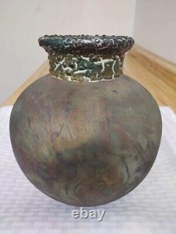 Vintage William K. Turner Raku studio pottery vase signed